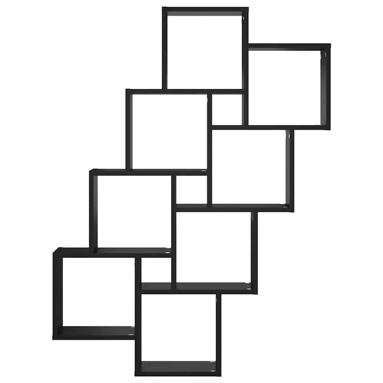 Schwarzes vidaXL Würfelregal (90x15x119 cm) aus Holzwerkstoff, modernes Design.