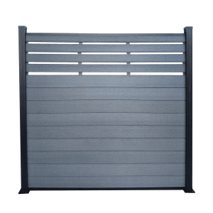 Floordirekt WPC Sichtschutzzaun Elba Lamellenzaun mit Pfosten 180 x 180 cm Anthrazit