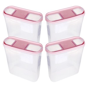 4er-Pack Bestlivings Frischhalteboxen, 4,5 Liter, Altrose, Schüttdosen für Vorräte.