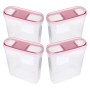 4er-Pack Bestlivings Frischhalteboxen, 4,5 Liter, Altrose, Schüttdosen für Vorräte.