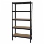 Schwarzes MCW Schwerlastregal (180x90x40cm) mit 5 MDF-Böden. Ideal für Keller, Garage oder Lager.