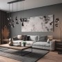 Trio Stehleuchte Lumina, 3-flammig, schwarz matt, im Wohnzimmer.