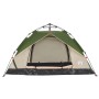 Grünes Furnicato Kuppelzelt für 2 Personen, geöffnet mit Netzwänden. Ideal für Camping & Outdoor. Schneller Aufbau.