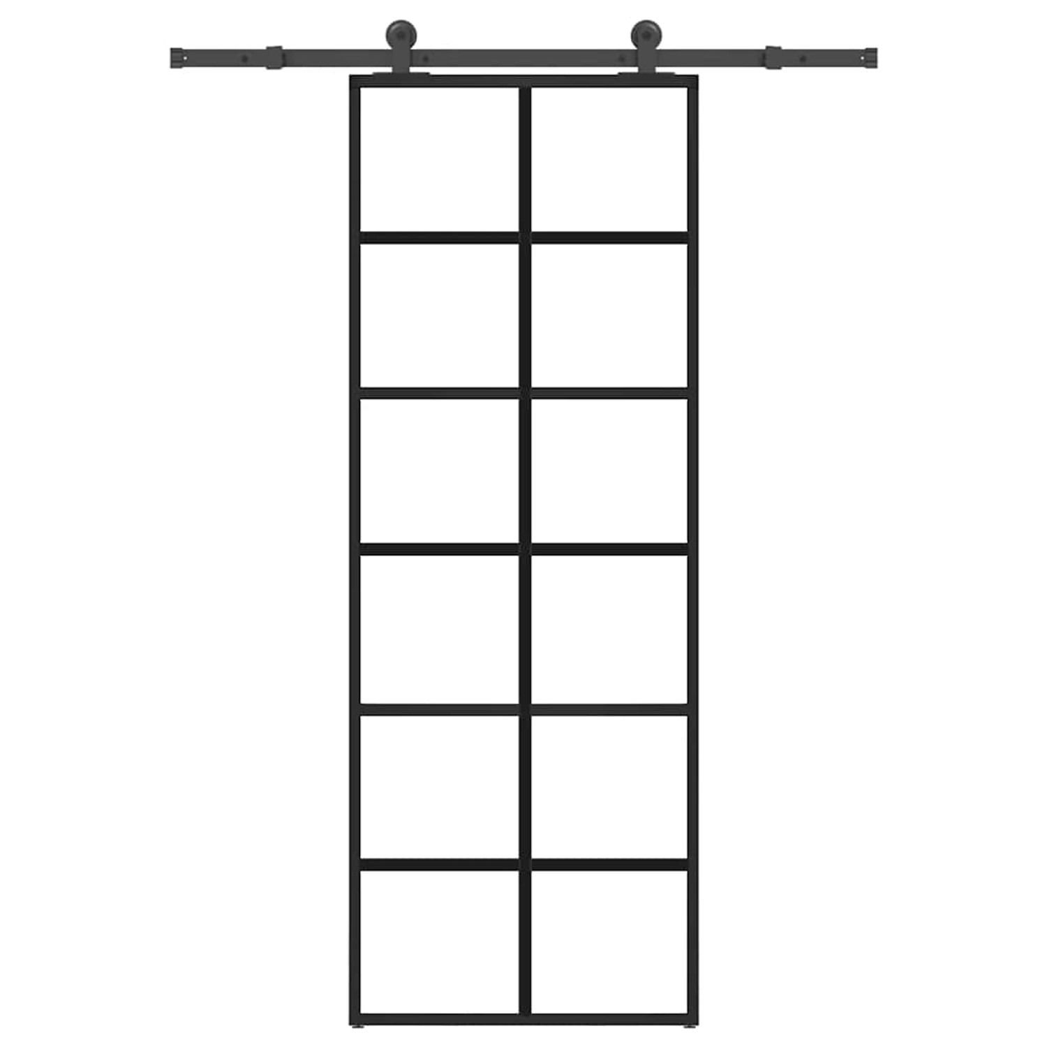 vidaXL Schiebetür mit Beschlag 76x205 cm ESG-Glas & Aluminium 3332839 günstig online kaufen