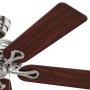 HUNTER Savoy Deckenventilator, 132 cm, Nickel gebürstet, mit Holzflügel in Kirschdekor.