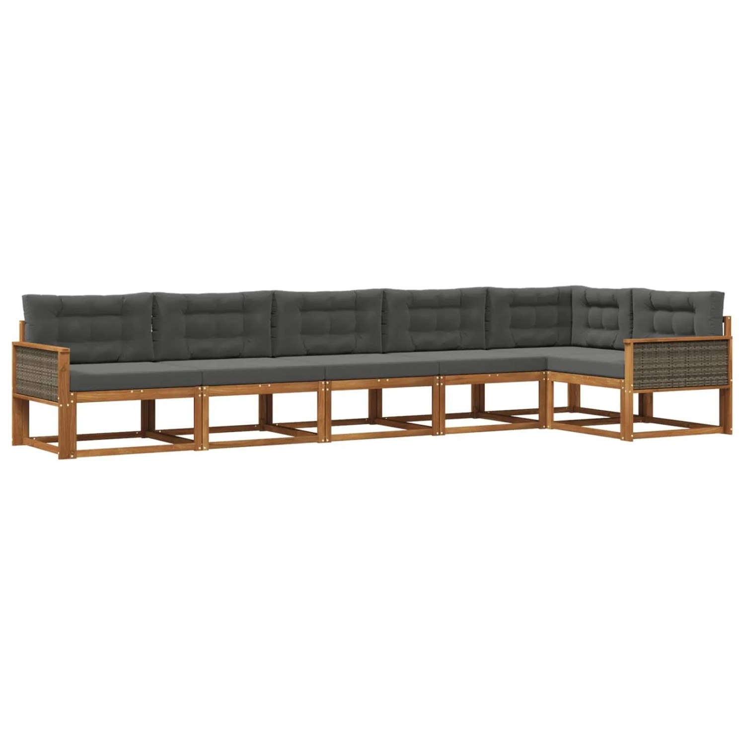 vidaXL Outdoor-Sofagarnitur mit Kissen 6 Stk Natur und Anthrazit 3382600