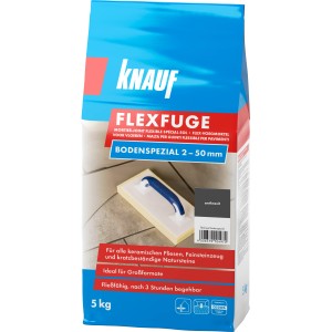 Knauf Flexfuge Bodenspezial Anthrazit 5kg: Fugenmörtel für Fliesen und Naturstein.
