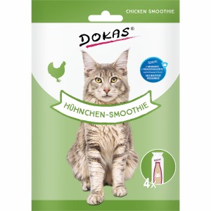 Dokas Smoothie Hühnchen für Katzen, cremiger Katzensnack mit Hühnerbrustfilet im 120ml Sachet.