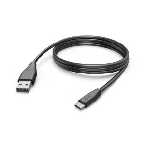 Schwarzes Hama USB-C auf USB-A Ladekabel, 3m lang, für Computer und Multimedia.