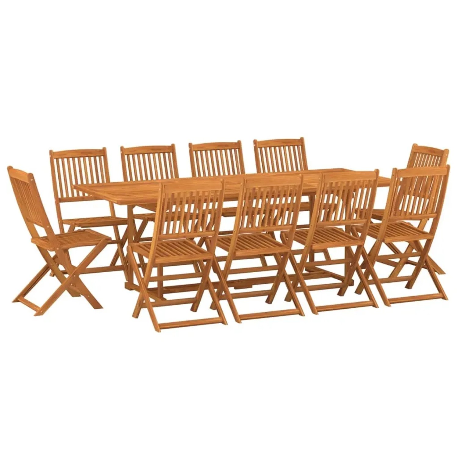 vidaXL 11-Tlg Garten-Essgruppe 220x90x75 cm Massivholz Akazie 3086987