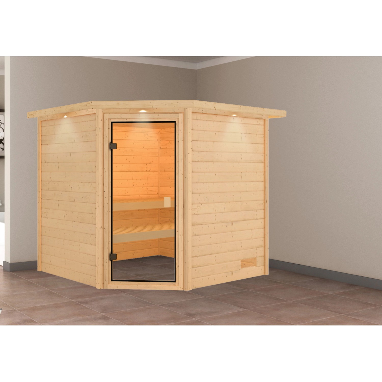 Karibu Sauna Tilda LED-Dachkranz Natur günstig online kaufen