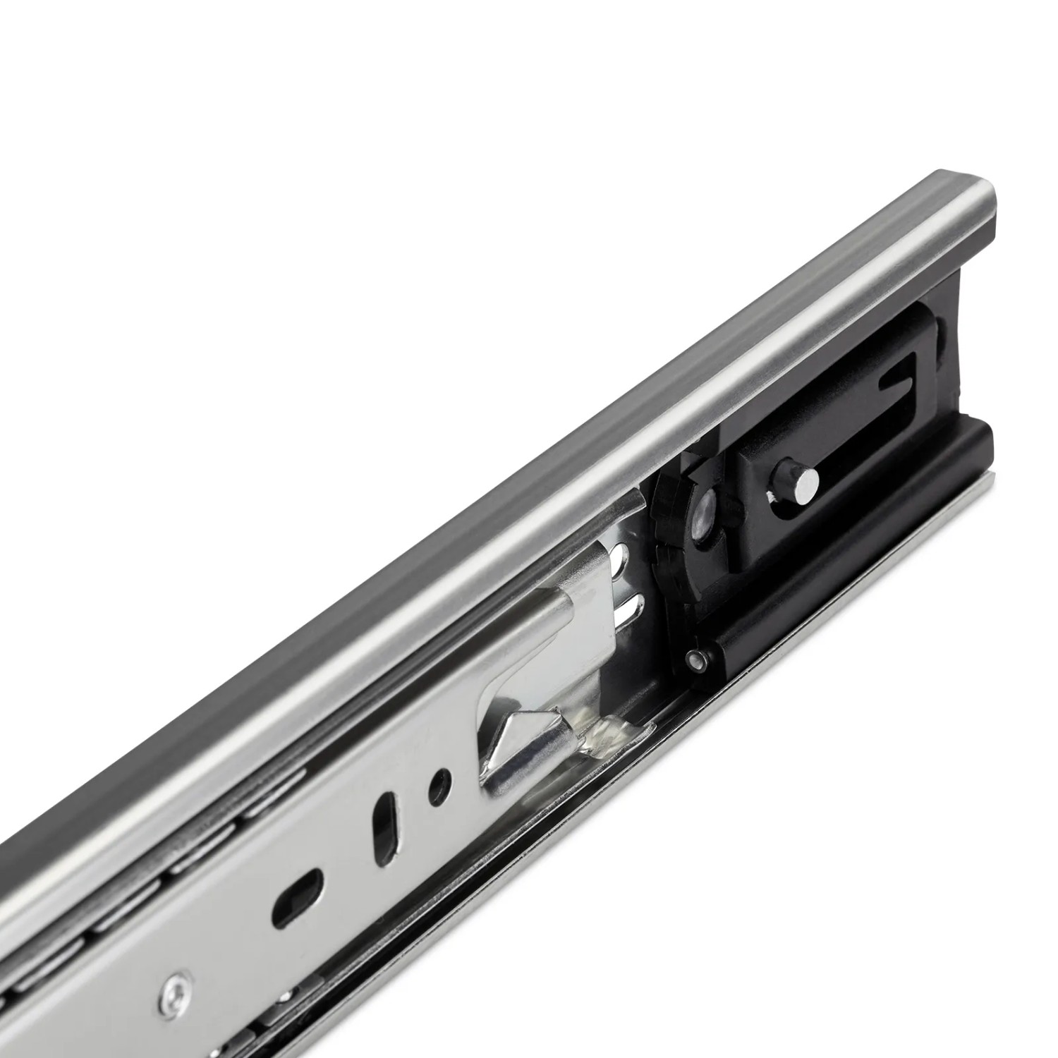 SOTECH Vollauszug aus Stahl, 450 mm, mit Selbsteinzug für Schubladen. Belastbar bis 45 kg.