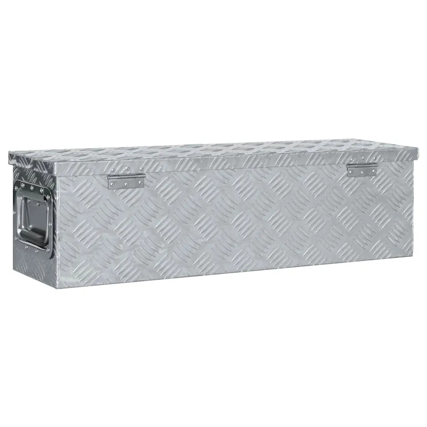 DELUKE Aluminiumbox Mit Deckel Abschließbar Alubox Deichselbox Alu Anhängerbox Werkzeugkiste Transportbox Metallkiste 80,5x22x22cm Silber_4