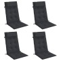 4er Set vidaXL Hochlehner-Auflagen, schwarz, Oxford-Gewebe, für Gartenstühle.