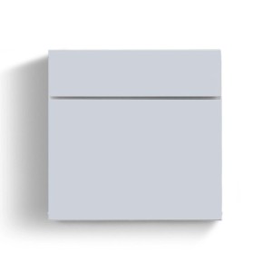 Silberner Radius Design Briefkasten Letterman 6 mit Zeitungsfach und Montagematerial.