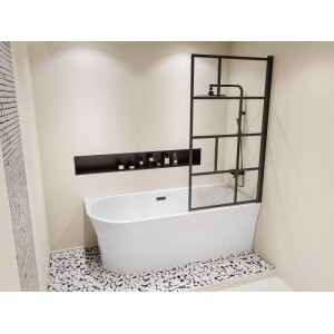 Vente-unique Duschbadewanne Ponticola Weiß 150 cm