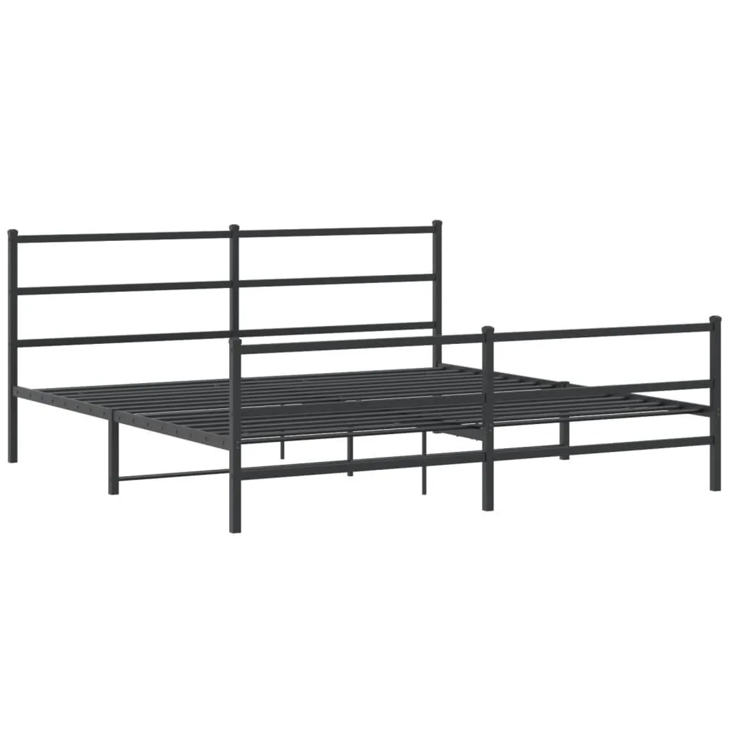 vidaXL Bettgestell mit Kopf- und Fußteil Metall Schwarz 200x200 cm 355390