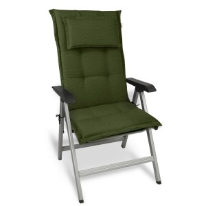 Beautissu HighLux HL Hochlehner Auflage, 120x52cm, Dunkelgrün, 4er Set für Gartenstühle.