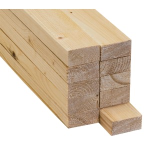 Stapel sägerauer Fichte/Tanne Latten, 28x48x3000 mm, für Unterkonstruktionen im Innenausbau.