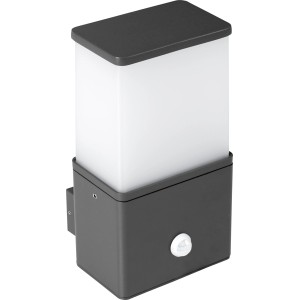 Moderne, dunkelgraue LED Sensor-Außenwandleuchte Veroli von OBI LIGHTING.