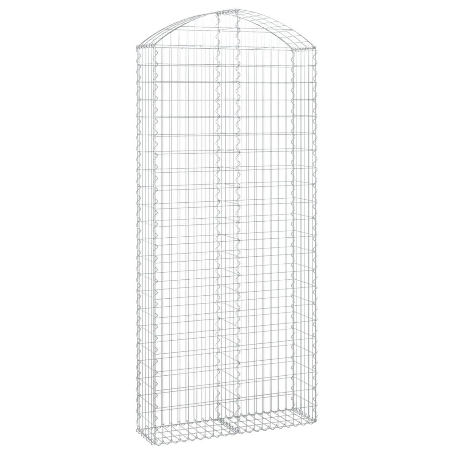 vidaXL Gabione mit Hochbogen 100x30x220/240 cm Verzinktes Eisen 153431