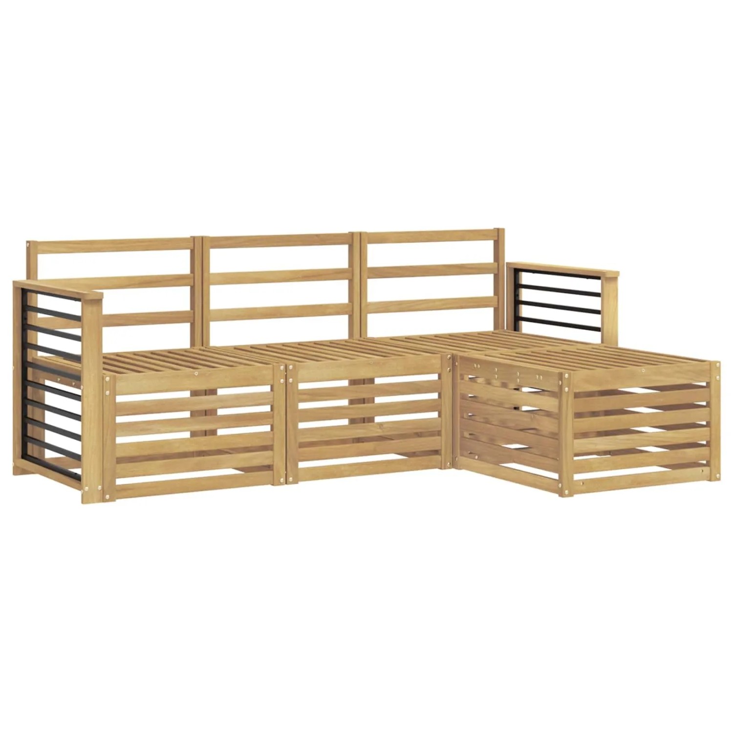 vidaXL Outdoor-Sofagarnitur 4 Stk Weiß Massivholz Akazie 3391644