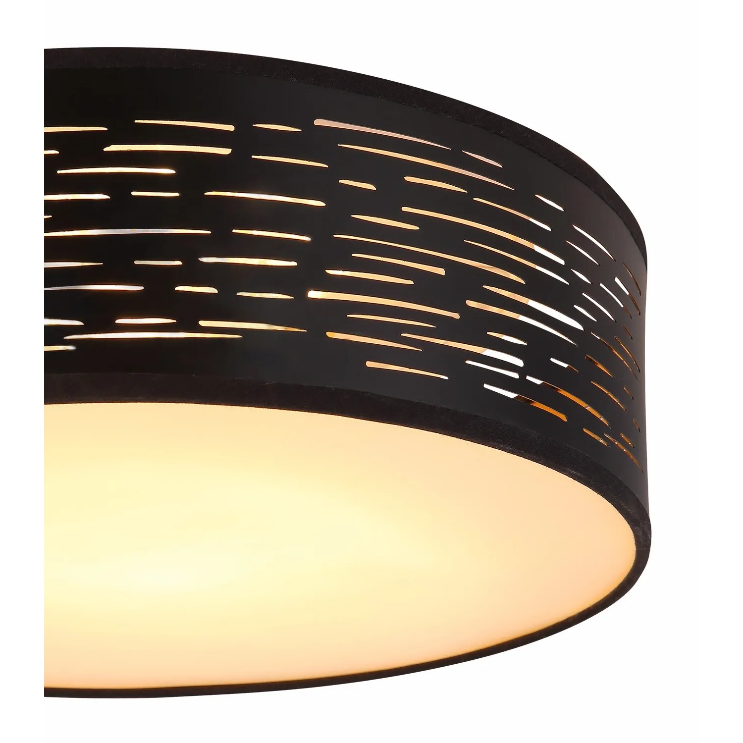 Schwarze LED-Deckenleuchte Tunno (Ø 38 cm) mit Muster für stimmungsvolles Licht.