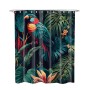 SANILO Duschvorhang Exotic mit Papagei und tropischen Pflanzen, 180x200 cm.