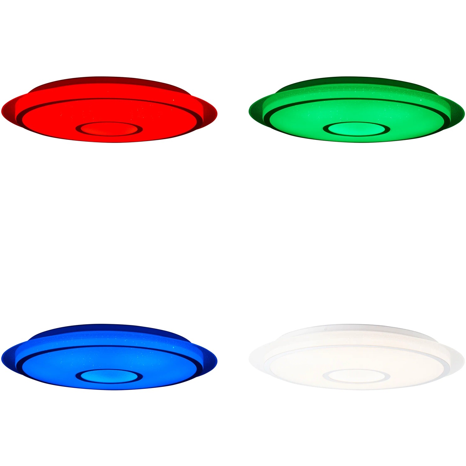 LED-Deckenleuchte Ronny, 56 cm, Weiß, mit Farbwechsel und Sternenhimmel-Effekt.
