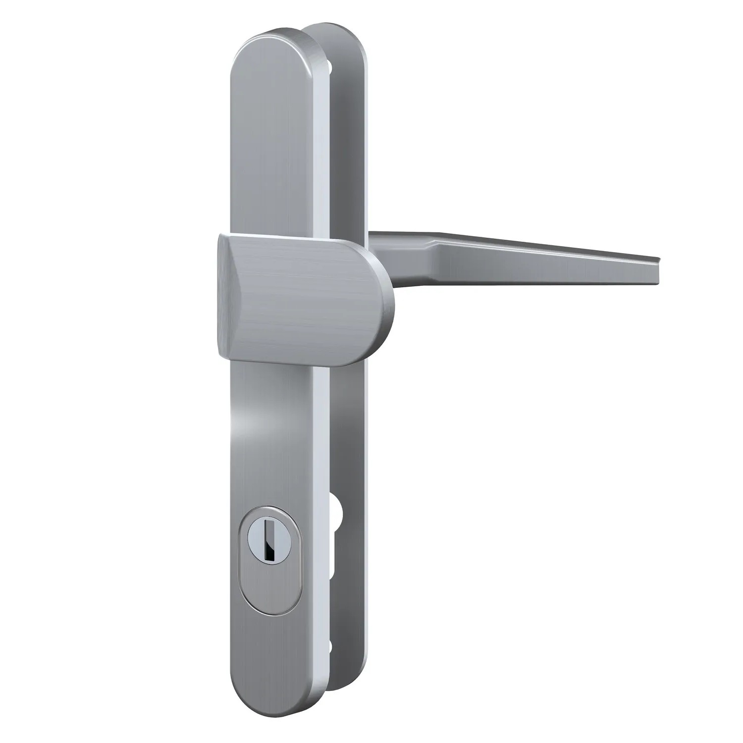 Basi - ES0 ZA - Vollmaterial-Schutzbeschlag - Schmalrahmenschild Rund - Alu IROX Lochung PZ WG 92-8mm ZA - 7903-0407