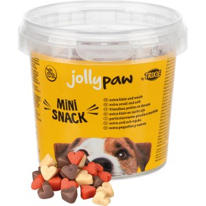 Jollypaw Mini Snacks für Hunde, 200g, kleine, weiche Belohnungssnacks in Herzform.