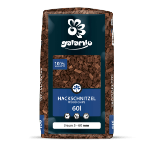 Sack Galamio Holzhackschnitzel, braun, 60l, für Garten und Beet.