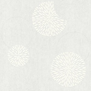 Überstreichbare Vliestapete mit floralem Kreis Muster für Wohnräume.