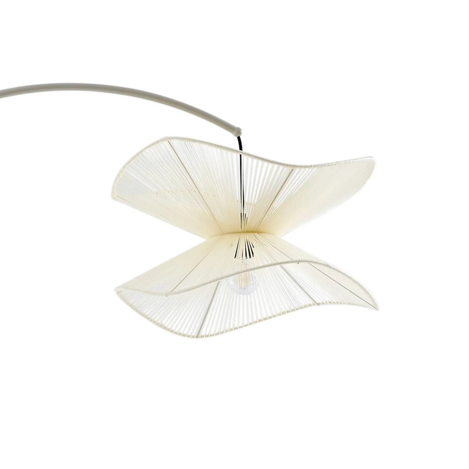 Lindby Bogenleuchte Valdorin Spritzwassergeschützt Modern in Creme aus Textil 1-flammig E27_6