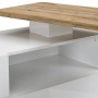 Modernes Vente-unique Barmöbel Eldir in Hellholz-Optik und Weiß, mit Ablagen und Schublade für Bartisch-Sets.