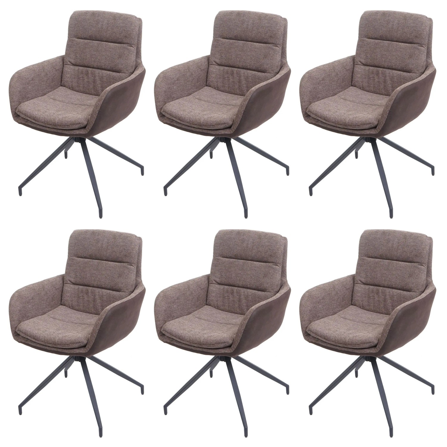 MCW Esszimmerstuhl K32 6er-Set Braun-dunkelbraun