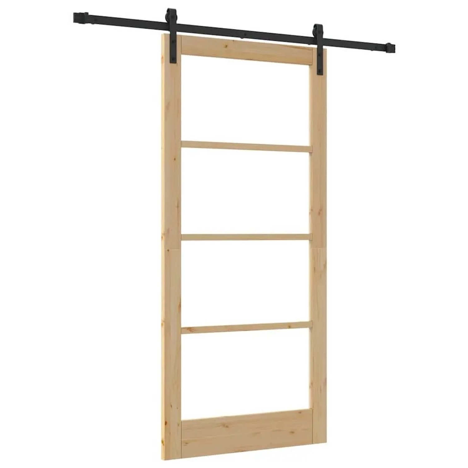 vidaXL Schiebetür ORKDAL Natur und Schwarz 93 x 202 cm 3331839