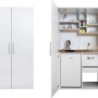Respekta Schrankküche SKWWC Weiß, mit Kühlschrank, Kochfeld und Spüle. Kompakte Miniküche für Singlewohnungen.