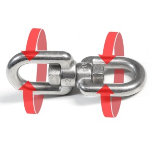 AMANKA XL-Hängesessel Drehwirbel, 10x125mm, bis 420kg, Silber. Ermöglicht freie Drehung.