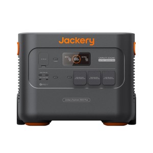 Jackery Powerstation Explorer 2000 Plus: Tragbare Powerstation mit Display und Anschlüssen.