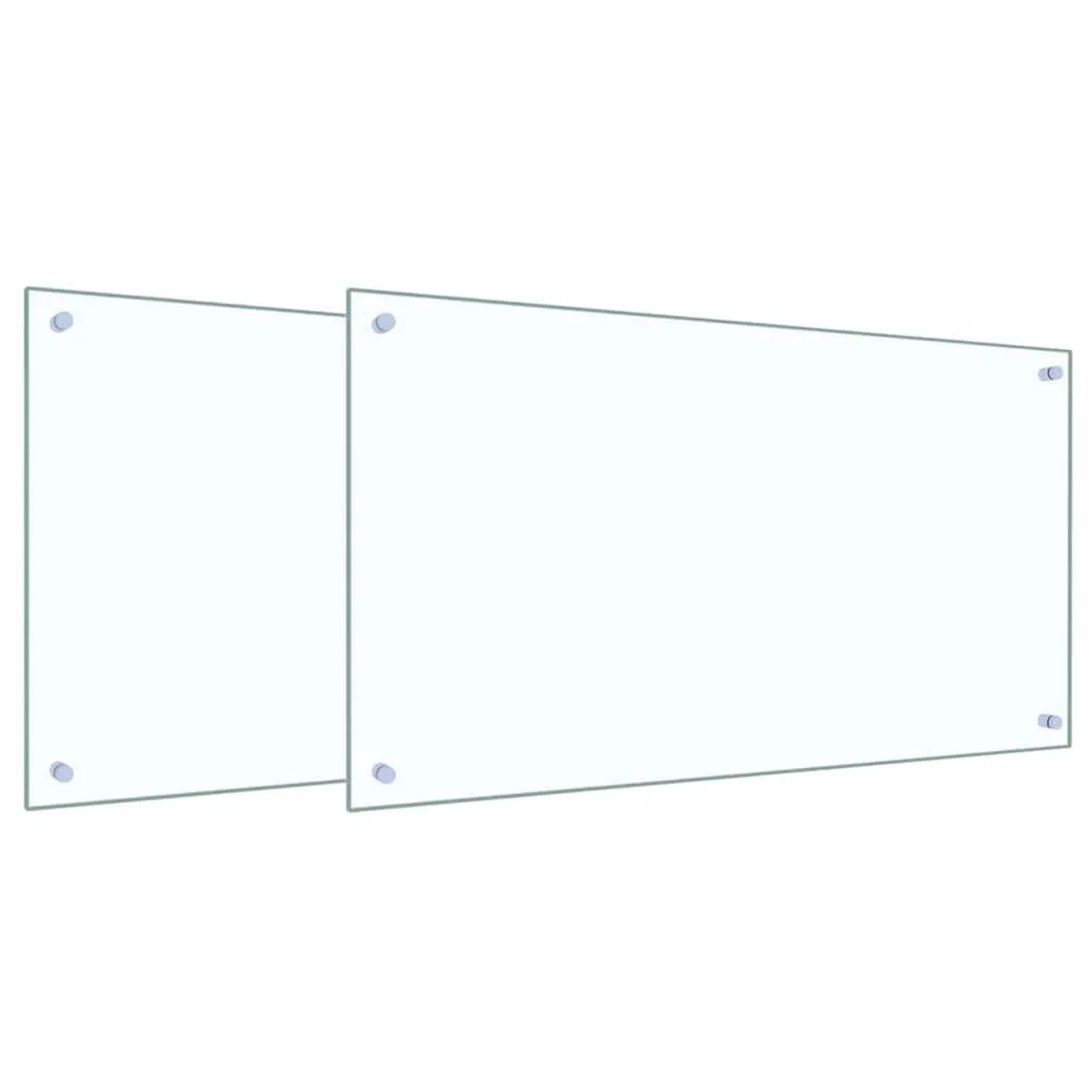 vidaXL Küchenrückwand 2 pcs Transparent 90 x 50 cm Gehärtetes Glas 3415429