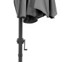 Geschlossener, anthrazitfarbener Schneider Balkonschirm 150x150 cm mit Knickfunktion.