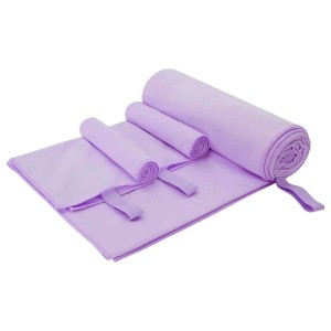 vidaXL Sporthandtuch Set 3-Tlg Lila Polyester und Polyamid 42011504