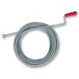EBERTH Rohrreinigungsspirale, 10m lang, 9mm Durchmesser, mit rotem Griff und Bohrkopf.