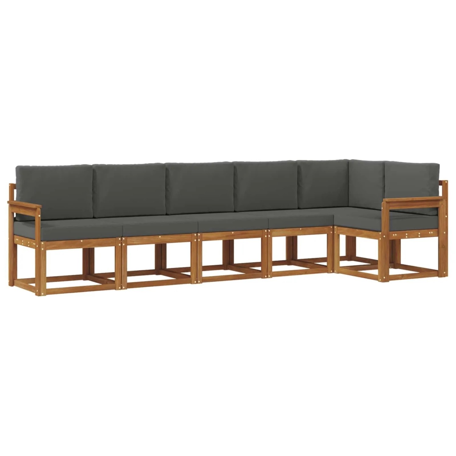 vidaXL Outdoor-Sofagarnitur mit Kissen 6 Stk Natur und Anthrazit 3366455