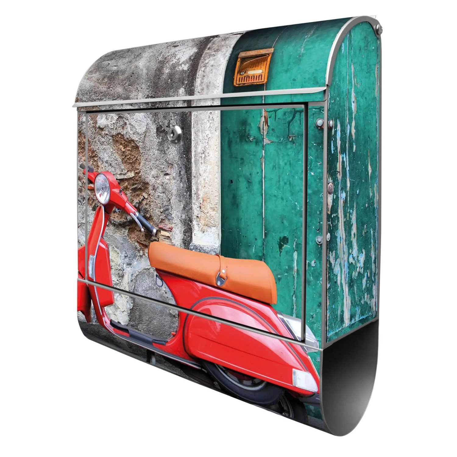 Banjado Design Briefkasten Silber Pulverbeschichtet 39x47x14cm 2 Schlüssel günstig online kaufen