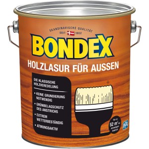 Bondex Holzlasur Oregon Pine, 4 l Dose für den Außenbereich. Holzschutz mit Abperleffekt.