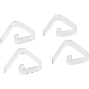 Fackelmann Tischtuchklammern, 4 transparente Küchenhelfer aus Kunststoff für sicheren Halt der Tischdecke.