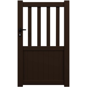 Braunes Gardengate Aluminium Einzeltor Luther, 100x180 cm, für Haus- und Hofeinfahrten.