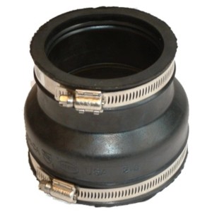 Marley HT-Rohrverbinder Übergang DN 40-50/53-63 aus EPDM mit Edelstahl-Spannverbinder.